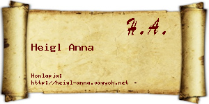Heigl Anna névjegykártya