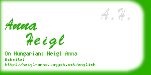 anna heigl business card